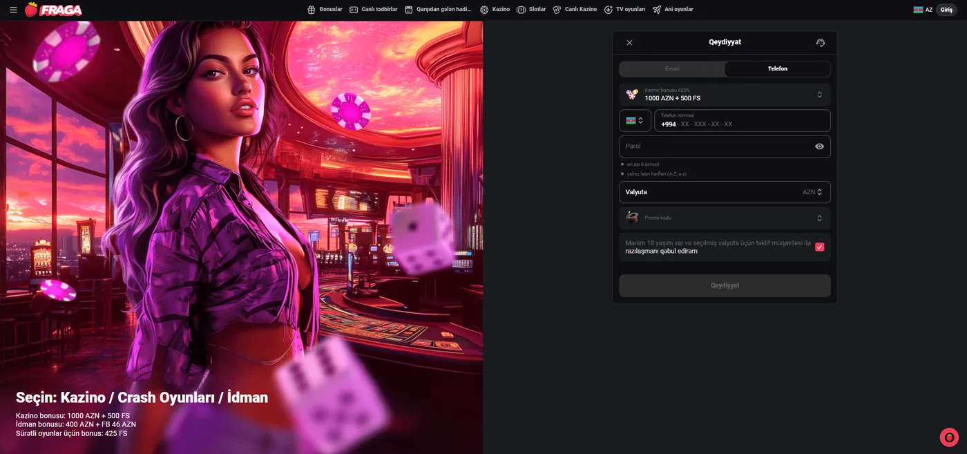 Fraga qeydiyyatı prosesi